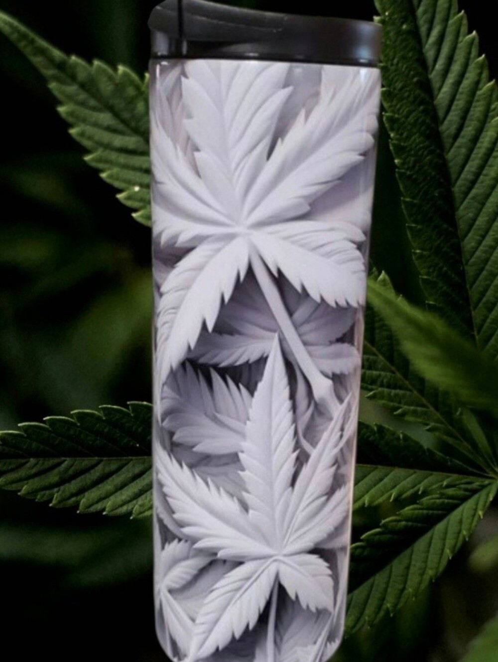White Leaf 3D Look 20oz Tumbler with duo lids 🎉sale